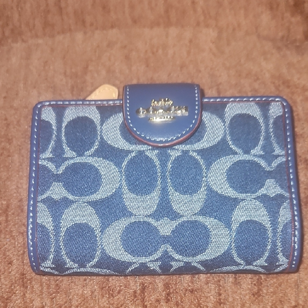 Coach Denim Blue Signature Wallet
